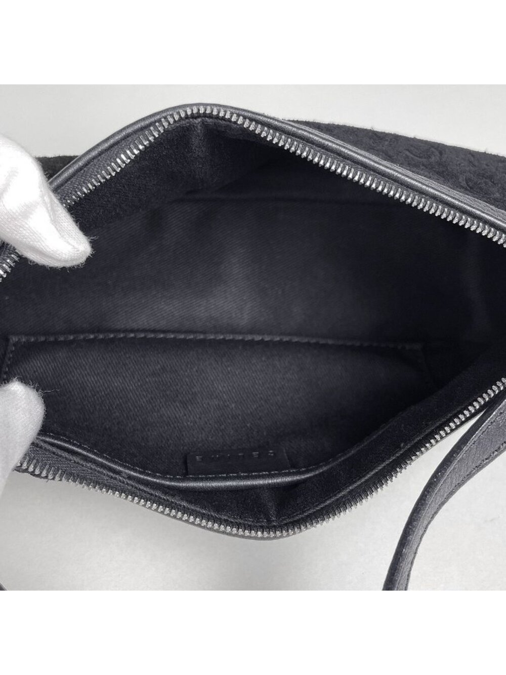 Celine C Macadam Pattern Handbag Suede Black - Picture 7 of 7